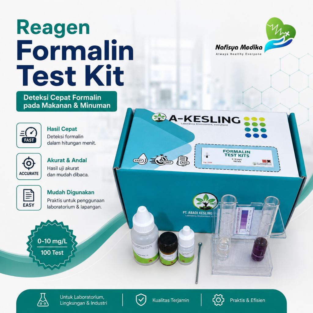 Formalin Test Kit 100 Test Reagen Uji Formalin Makanan Minuman Ikan Daging Tahu Cepat Akurat