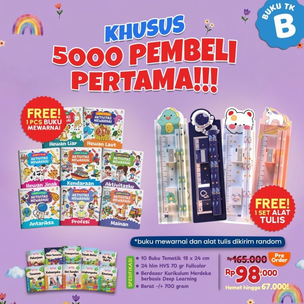 PRE ORDER Buku Aktivitas Anak Islam TK B Semester 1 dan 2. ZYD