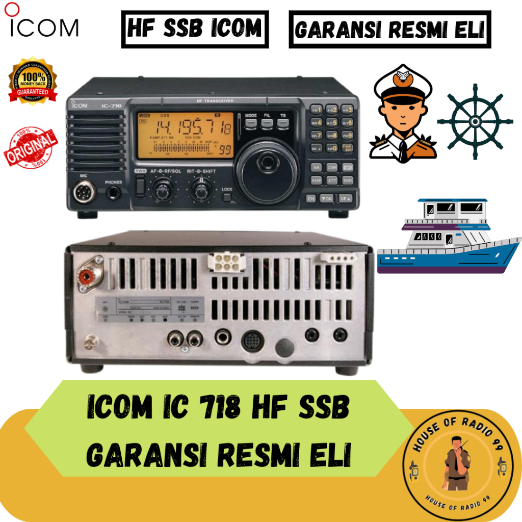 Icom Ic 718 HF All Band Radio SSB HF IC718 Ic-718 Original Garansi