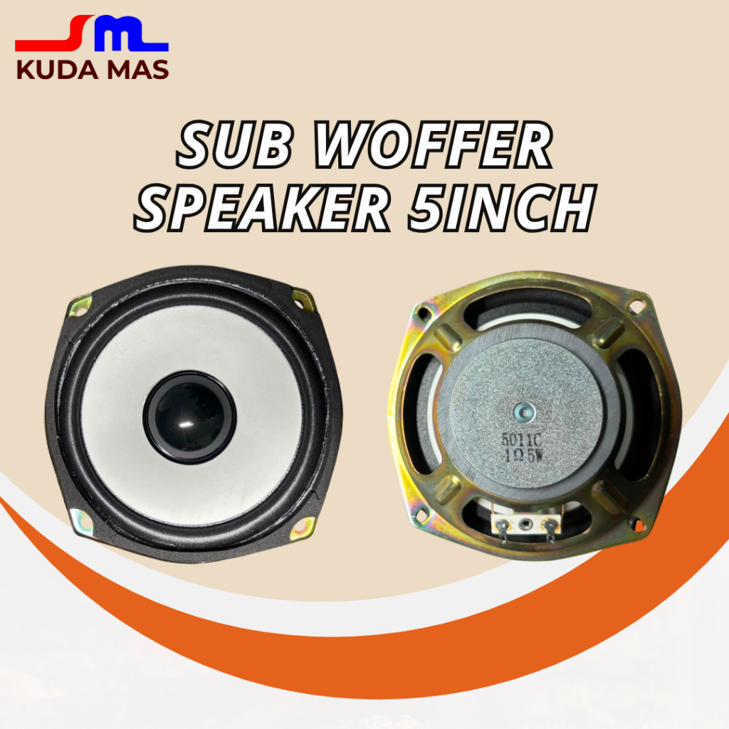 SPEAKER 5 INCH SUB WOFFER 4OHM 5WATT SPEAKER FULL MUSIC BASS ORIGINAL