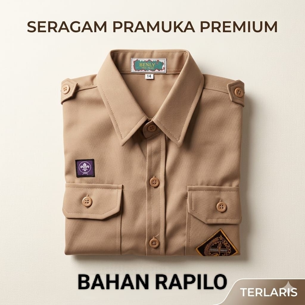 Baju Pramuka Bahan Rapilo SMP/SMA Kemeja Pramuka Rapilo