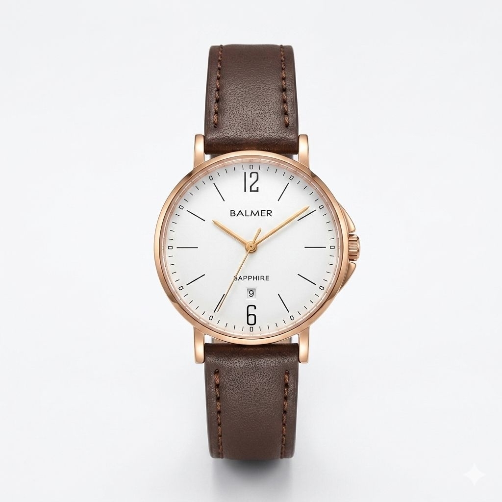 Jam Tangan Balmer 8114 Kulit Coklat Original Cewek