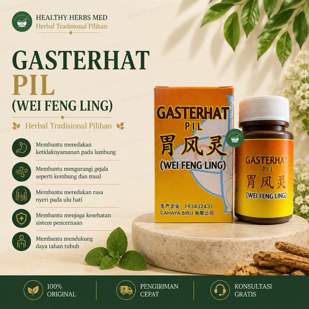 Obat Herbal Asam Lambung Kronis Maag Magh Gasterhat Pil Wei Feng Ling