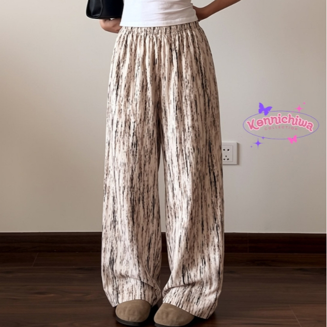 Celana Kulot Wanita High Waist Premium Kain Jatuh Kulot Lebar Korean Style