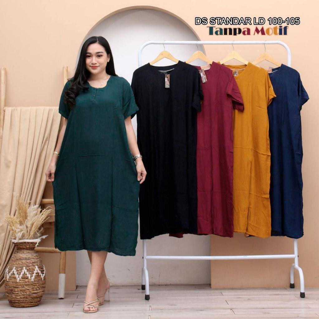 Daster Polos wanita bahan rayon santung