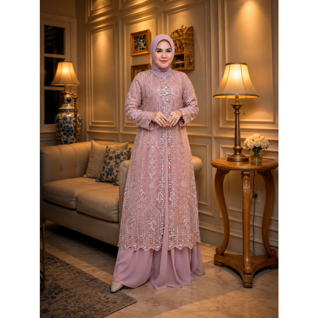 Gamis Mewah Untuk Pesta Model Terbaru Safira Dress / Gamis Brokat 2025