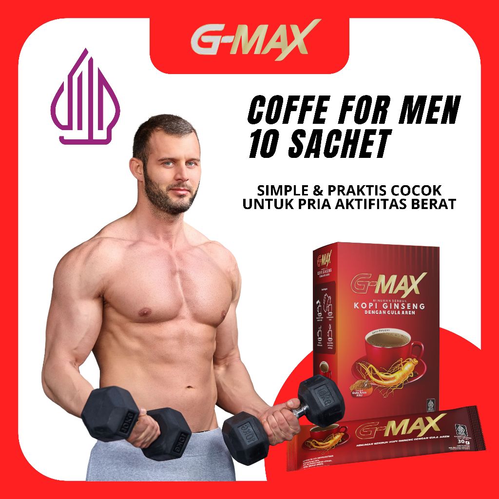 KOPI G-MAX extrak gingseng dan gula aren kopi penambah energi