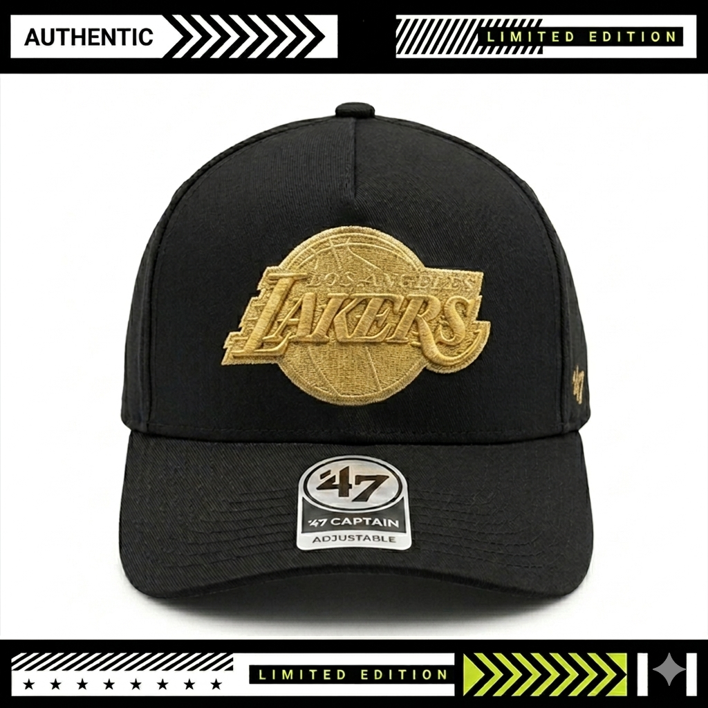Topi Baseball Lakers Black Gold Original - Cap Adjustable Premium