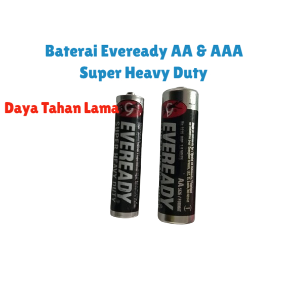Baterai Eveready Super Heavy Duty AA Carbon Zinc 1215 / Baterai Eveready Super Heavy Duty AAA Carbon