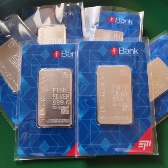 Kartu Murni Perak Silver Silvergram bukan silverium wakala imn sala antam 25 Gram Gr