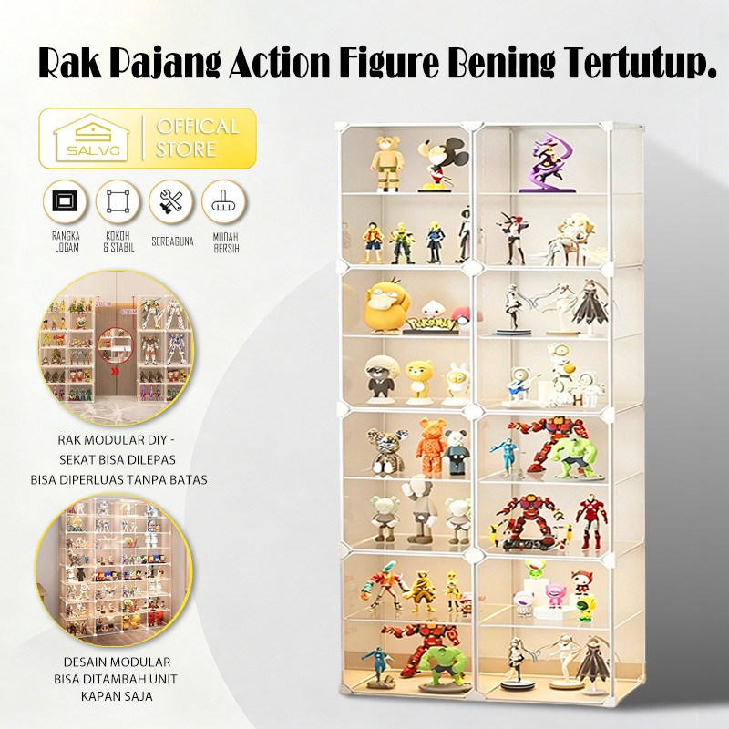 SALVO Lemari Resin Transparan untuk Action Figure