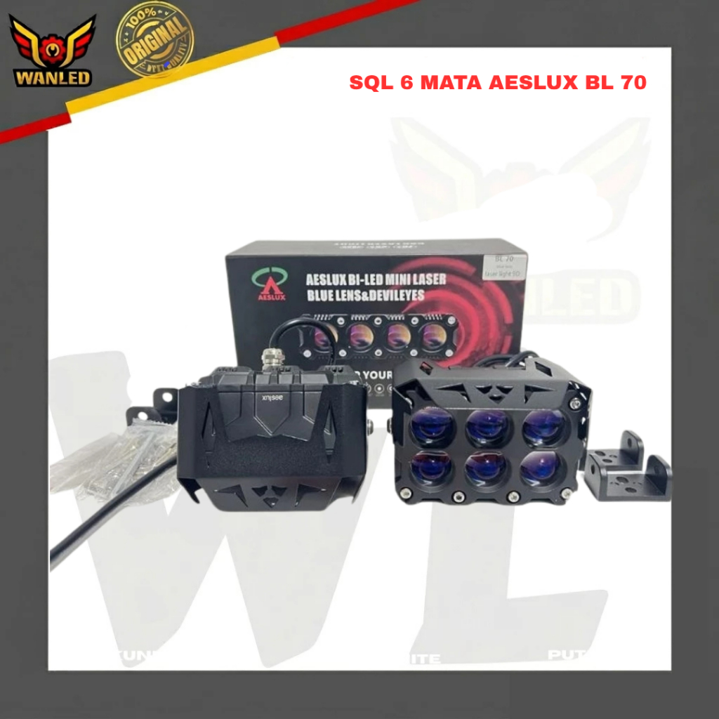SQL 6 MATA AESLUX BL 70 | LAMPU SOROT MINI LASER GUN SQL 6 MATA AESLUX BL 70 BLUE LENS 70 W X 2 140 