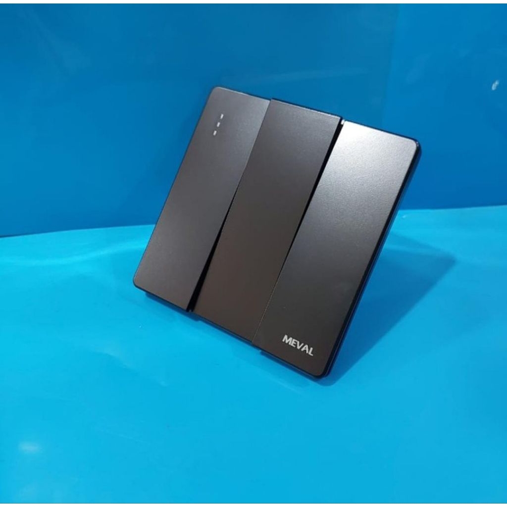 MEVAL saklar 3 gang meval black thin matte