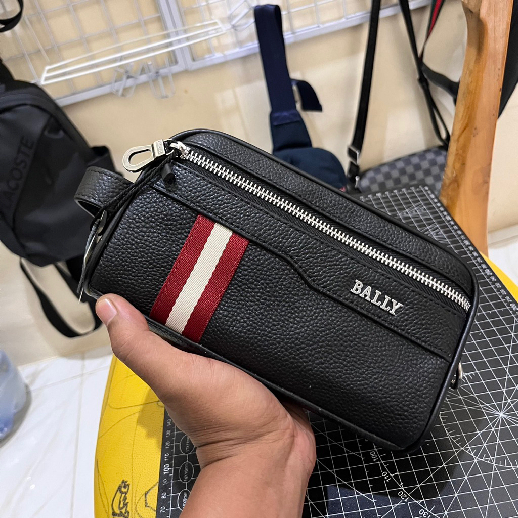 Tas Pouch pria kulit BALLY tas handbag pria tas selempang pria kulit