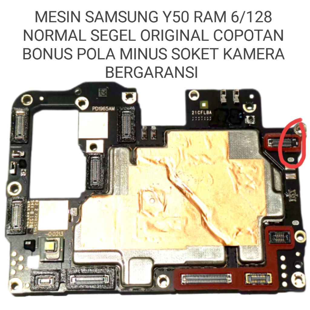 MESIN VIVO Y50 RAM 6/128 NORMAL SEGEL ORIGINAL COPOTAN MINUS SOKET KAMERA DEPAN RUSAK