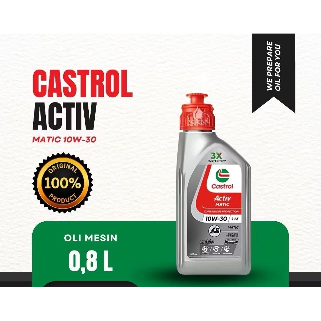 Oli Castrol Activ Matic Honda Yamaha 0.8ml 10w-30 Original Castrol Matic Activ
