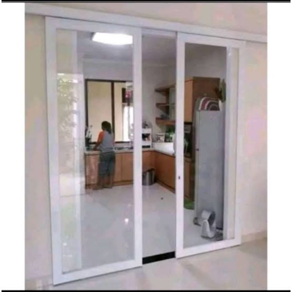 Pintu sliding double aluminium