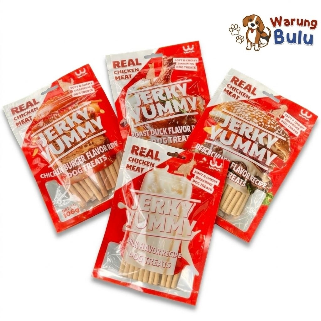 Welton Dog Snack Jerky Yummy Chicken / Duck / Beef 100 gram | Snack for Dog | Nutrisi Anjing | Makan