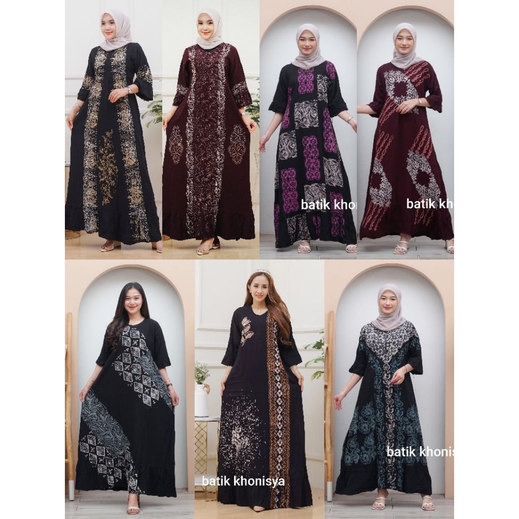 Sekdress Twill Rayon Super Premium terbaru || Sekdress standar jumbo wanita lengan 3/4 asli Pekalong