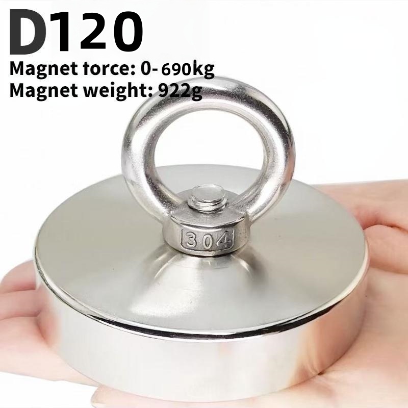 Magnet Heavy Duty Pengait Baja Kuat Diameter 42mm 60mm 90mm Untuk Magnet Fishing Profesional Pengamb