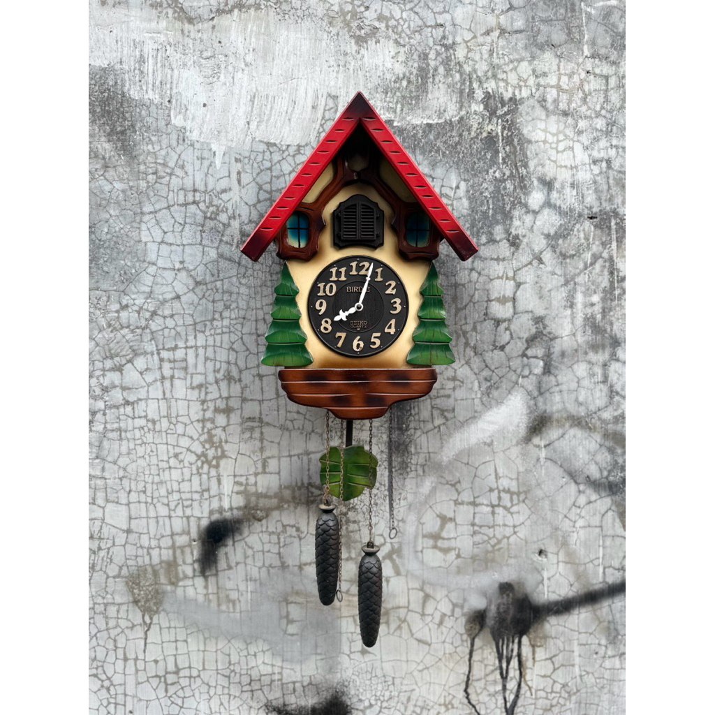 JAM KIKUK SEIKO BIRDIE MODEL POHON RUMAH RARE ITEM NYALA NORMAL