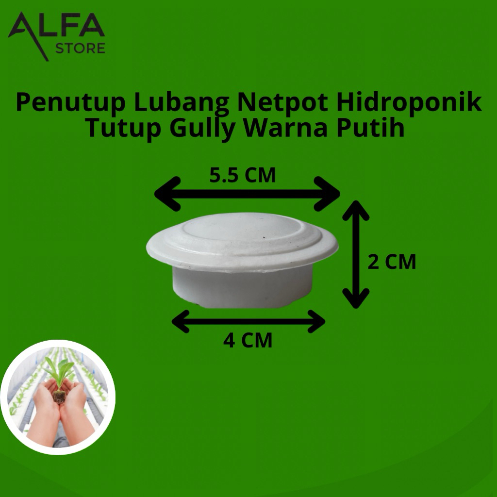 Penutup Lubang Netpot Hidroponik, Tutup gully, pipa pvc, Talang, Warna Putih
