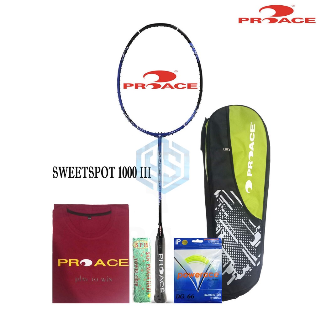 Raket Badminton ProAce Sweetspot 1000 III Bonus Komplit Pro Ace Sweetspot 1000