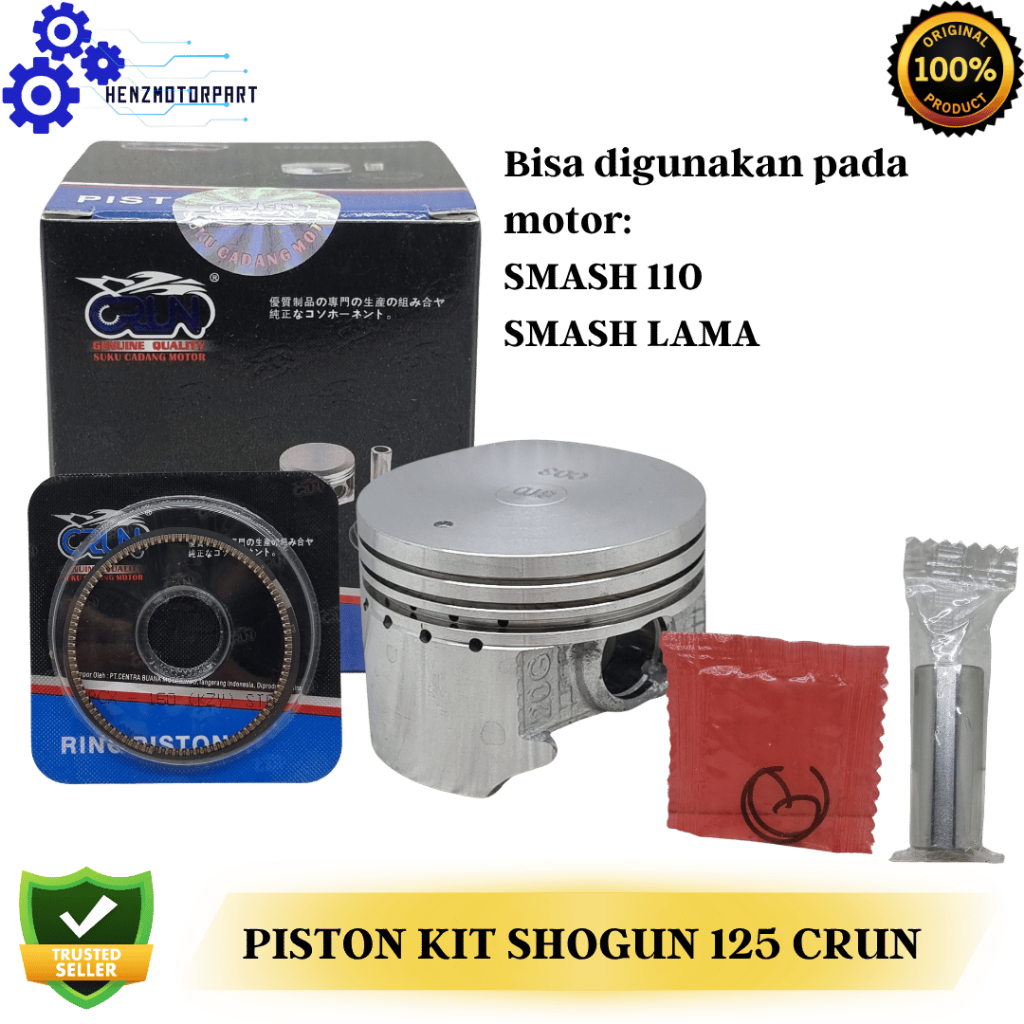PISTON KIT SEHER KIT PISTON RING SMASH 110 / SMASH LAMA CRUN