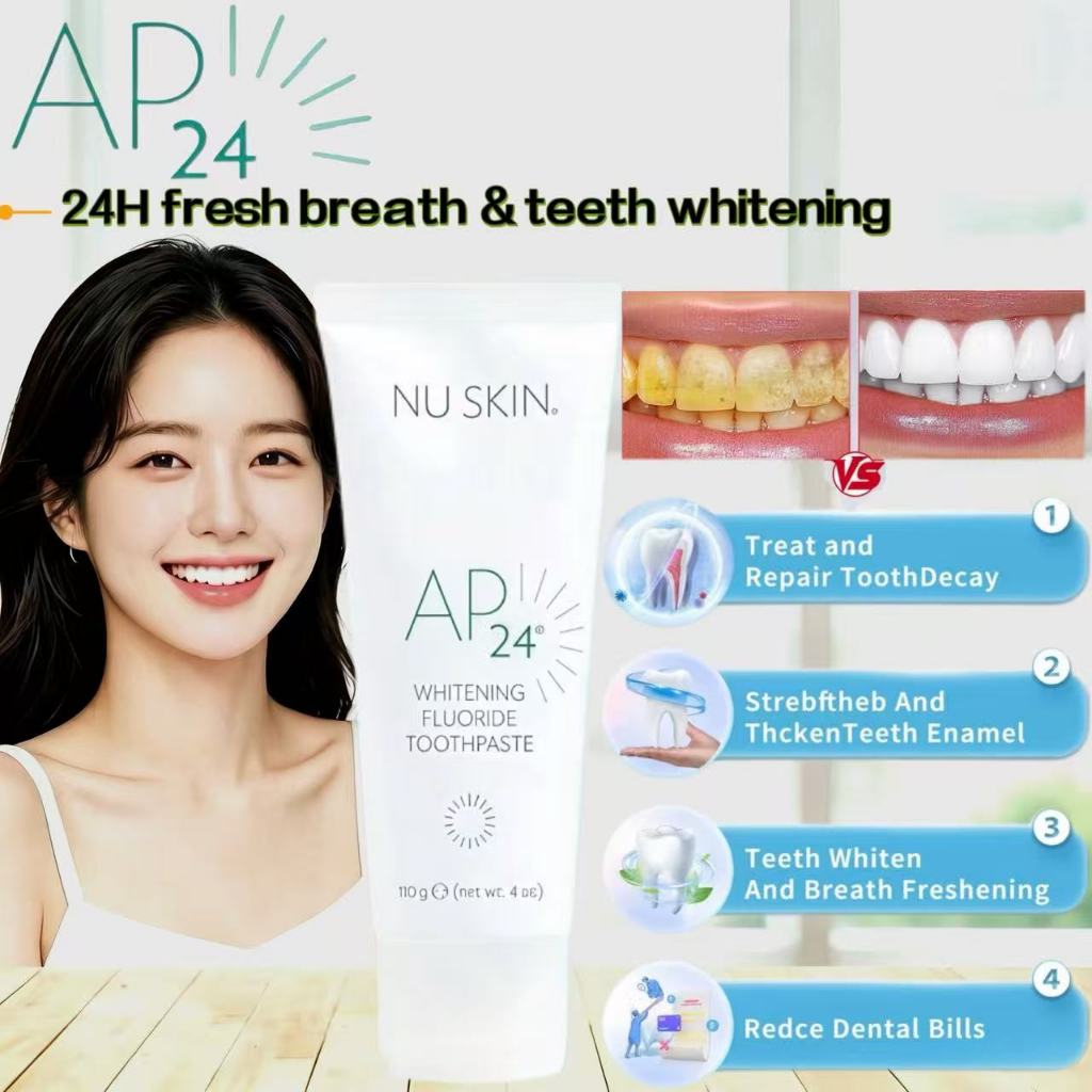 [ORI&Beli 2 gratis 1] AP 24 Whitening Fluoride Toothpaste 110g / 24H fresh breath & teeth whitening 