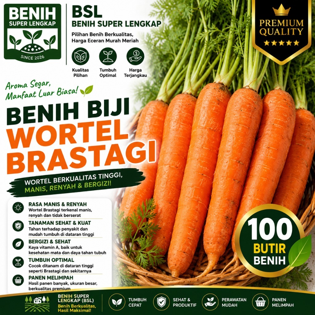 ( 100 Butir ) Benih Biji Wortel Brastagi | Wortel Berastagi | UKI BIBIT