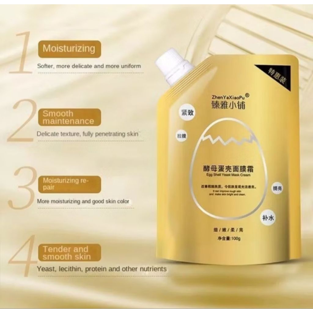 EGG YEAST EGGSHELL MASK CREAM / MASKER WAJAH / MASKER WAJAH CANGKANG TELUR