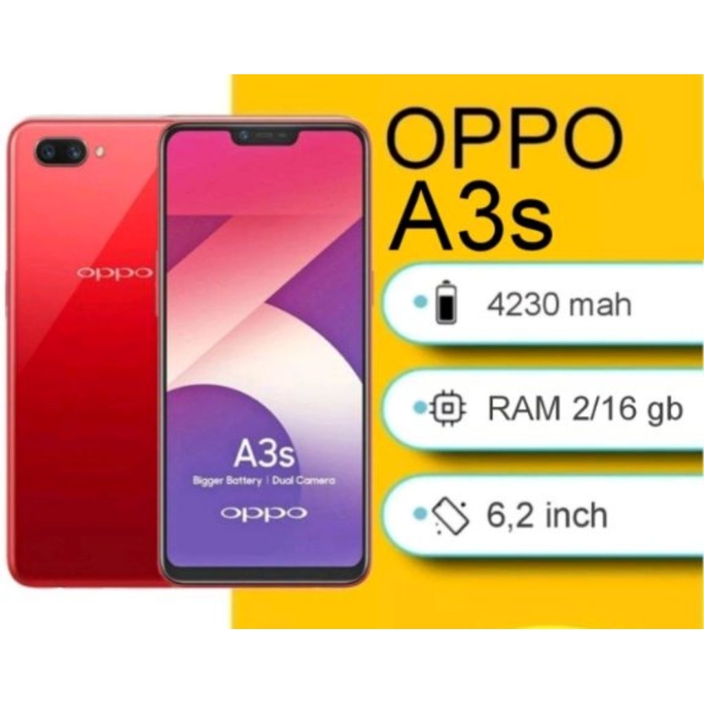 HP Oppo A3S RAM 2/16GB - Desain Elegan, Baterai Tahan Lama, Kamera Canggih
