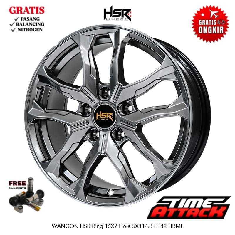 Velg Mobil Rush Ring 16 HSR Wheel Wangon R16 Pcd 5X114,3 - TIME ATTACK HSR BOGOR