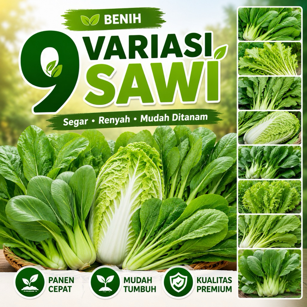 TERMURAHBibit Benih Biji Sayur Sawi Hijau Sawi Manis Sawi caisim sawi dakota F1 Tatsoi Pakchoy sawi 