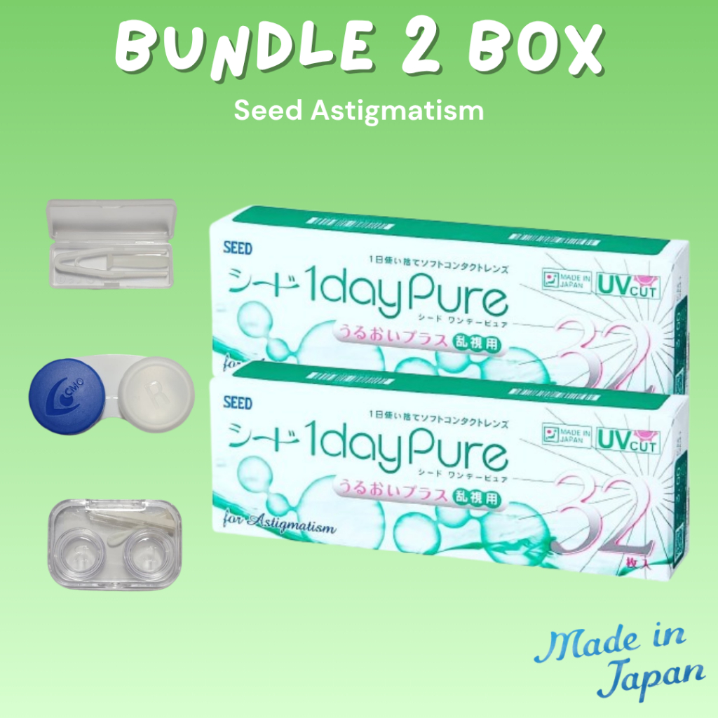 (BUNDLE 2 BOX) Softlens Bening Harian Seed Astigmatism (Softlens Cylinder)