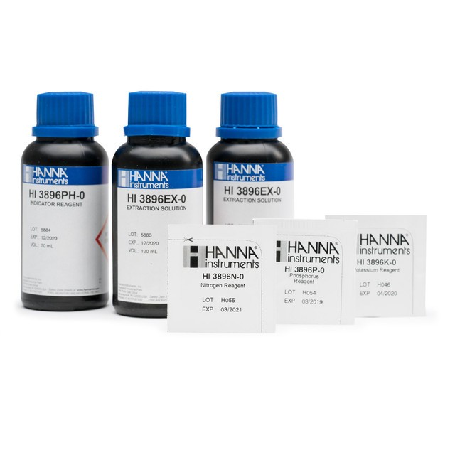 Hanna HI3896-025 Soil analysis, Ned (N), ascorbic acid (P) tetraphenylborate (K) pH indicators (pH) 