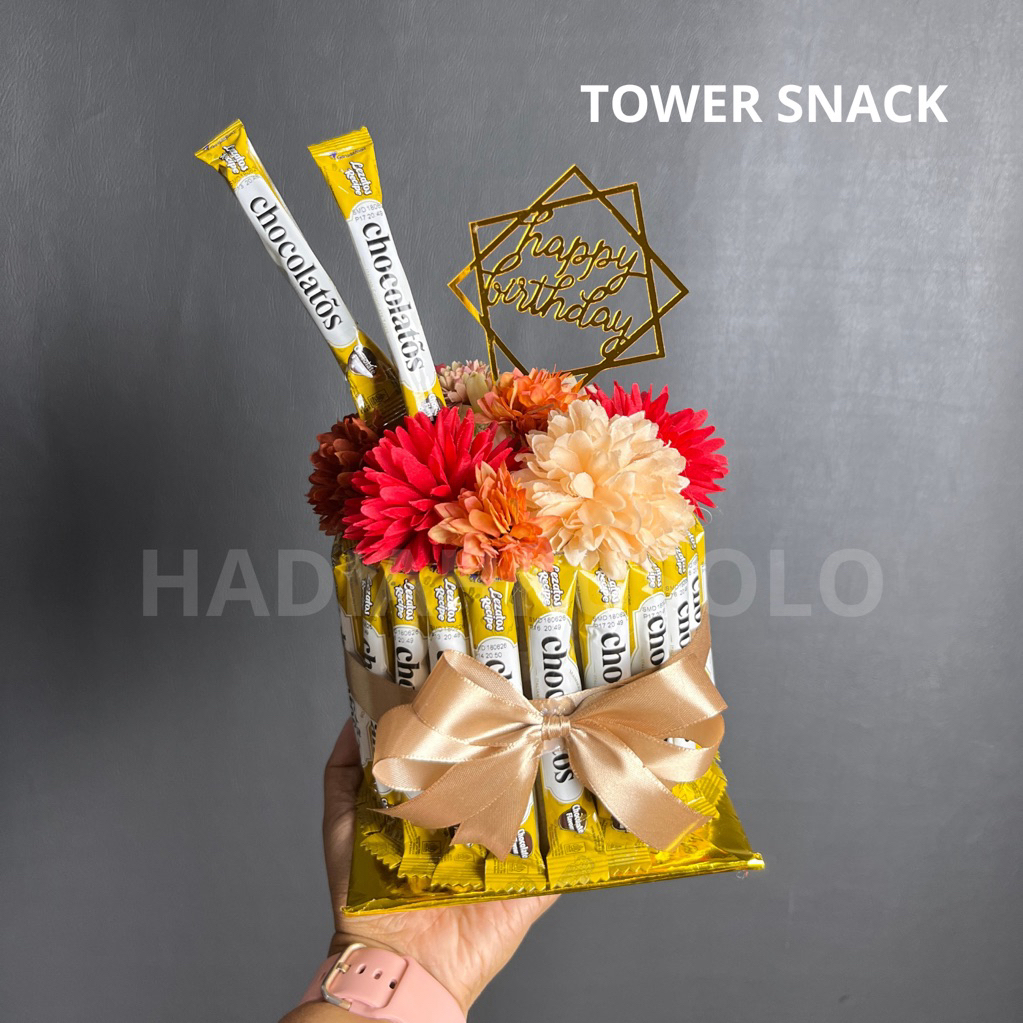 TOWER SNACK/TART SNACK 1 TINGKAT KADO ULANG TAHUN/BINGKISAN ULANGTAHUN