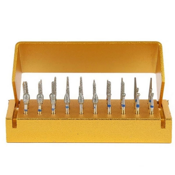 Dental Diamond Bur Set High Speed Bur Gigi Dengan Bur Holder Aluminium 30PCS