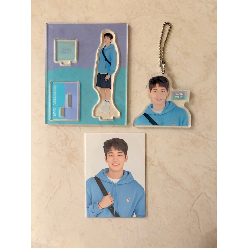 [OFFICIAL] WONWOO SALAD FACTORY SEVENTEEN CAFE 2020 SET ACRYLIC STANDEE KEYRING