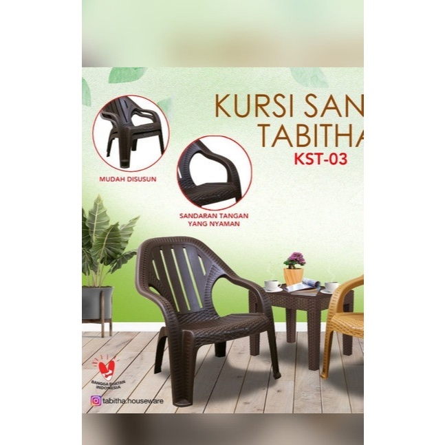 TABITHA KURSI ROTAN KURSI SANTAI TABITHA KURSI SANDAR KURSI KOPI KST KURSI ROTAN PLASTIK ANYAMAN