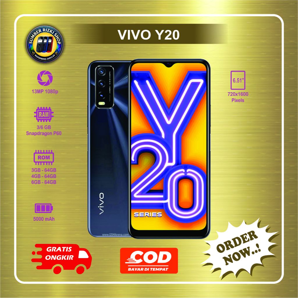 HP VIVO Y20 Normal second batangan siap pakai