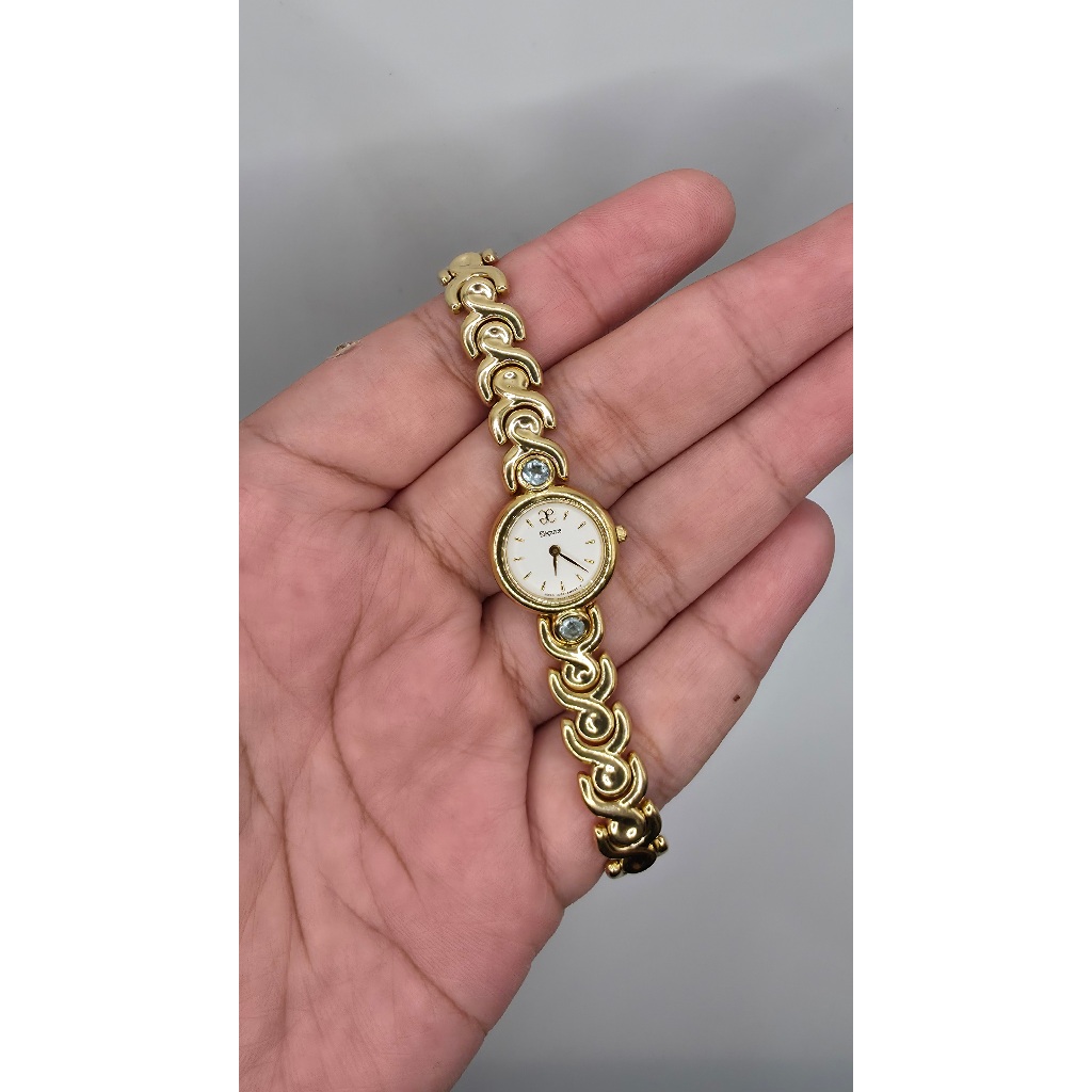 Elegance by Citizen with 2 Aquamarine Stones | Ladies Vintage Watch | Jam Klasik Cewe