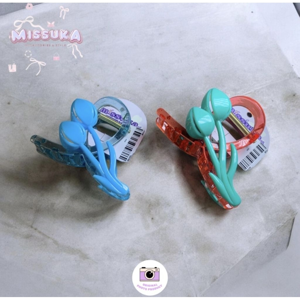 Jepit Rambut Capit Tulip Korea Mini Claw Clip Bunga Tulip Aksesoris Rambut Wanita