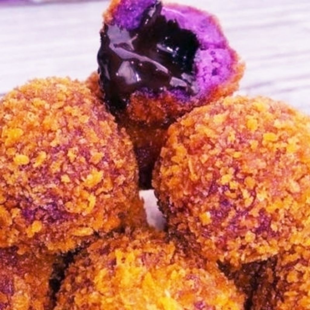 (5pcs) Frozen Bola-bola ubi ungu Coklat