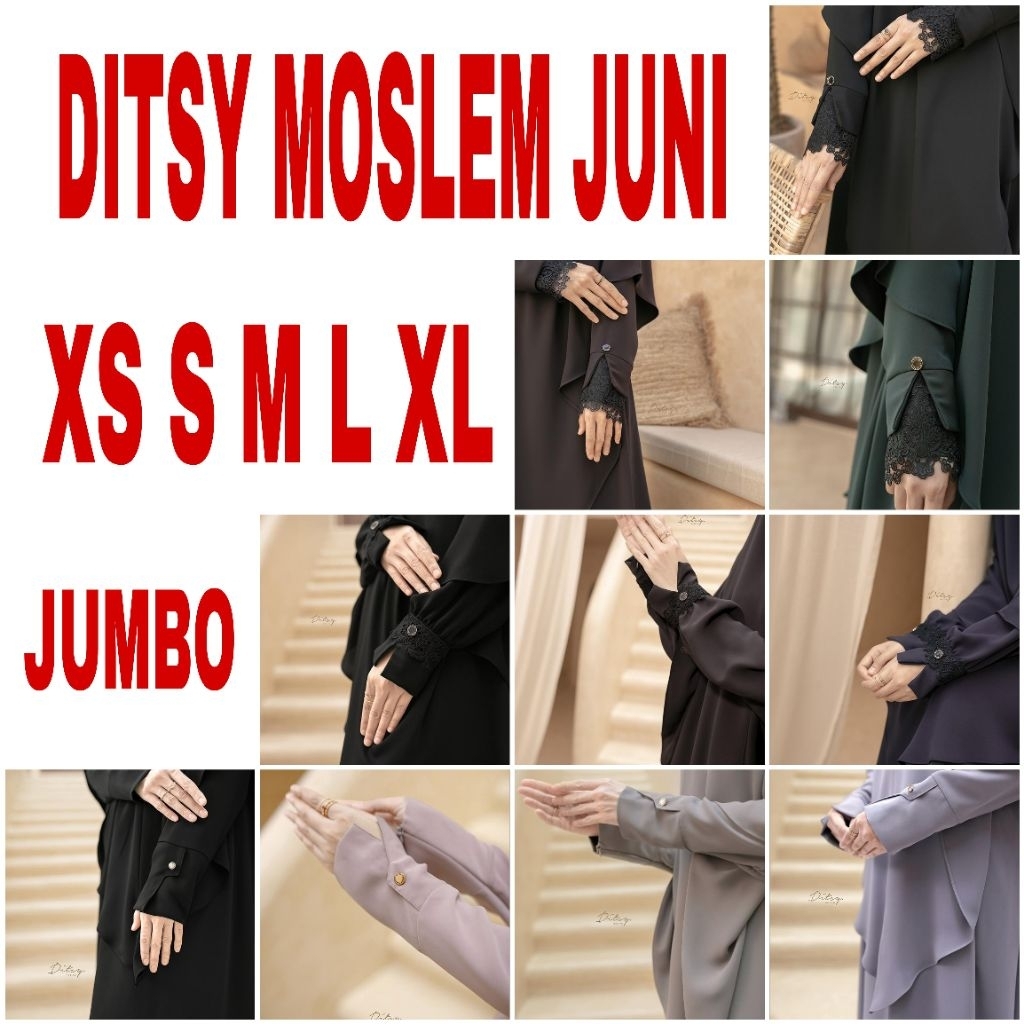 DITSY moslem JULI size XS S M L XL 2XL XXL JUMBO, sabiya, Noha Mina black, Noha fawn, Noha desert ta