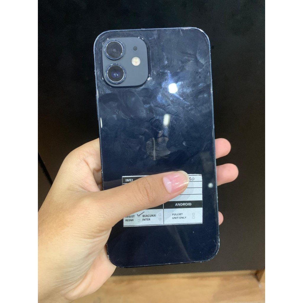 iPhone 12 128 GB Black 2nd Sinyal Permanen - Fullset - BH 100% Minus Sesuai Deskripsi
