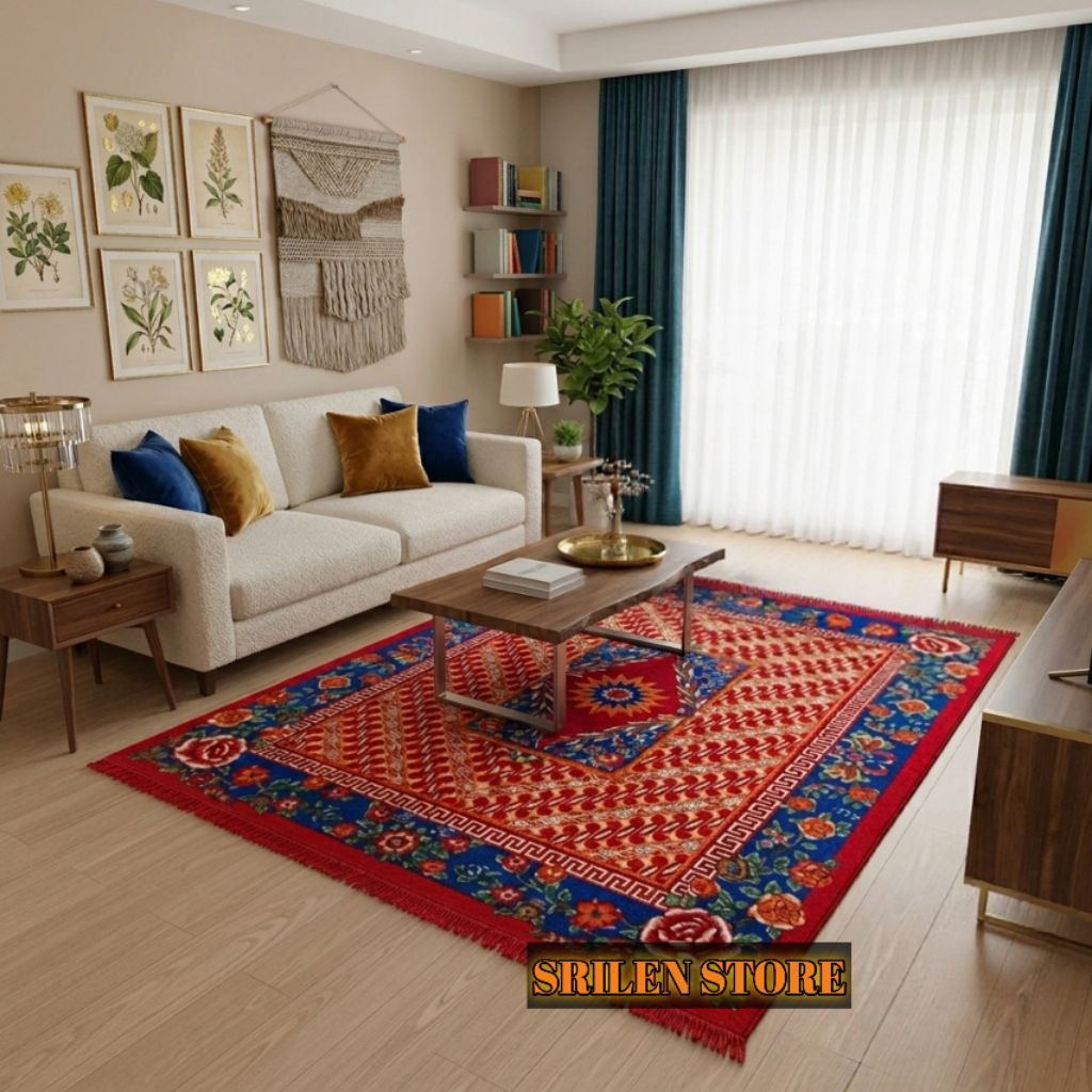 Ambal karpet permadani jumbo bulu empuk motif batik