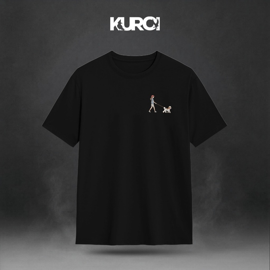 Kuroi Oversized Pūdoru no Sanpo Tee | Japanese Embroidered Streetwear