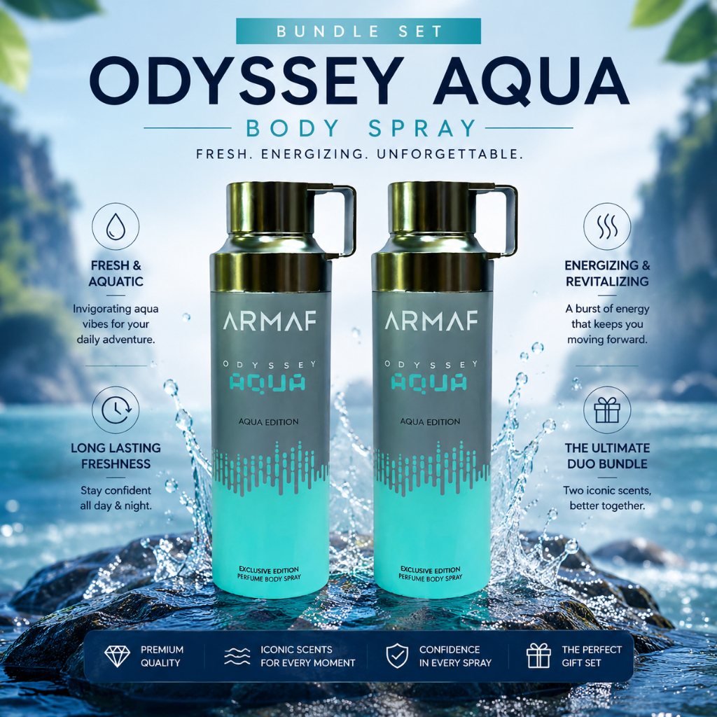BUNDLE 2PCS Armaf Odyssey Aqua Body Spray 200ml | Parfum Pria | Fresh | Tahan Lama | Maskulin | Insp