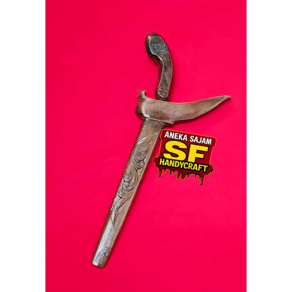 Keris Bilah Kuningan seni rajah kaligrafi.
